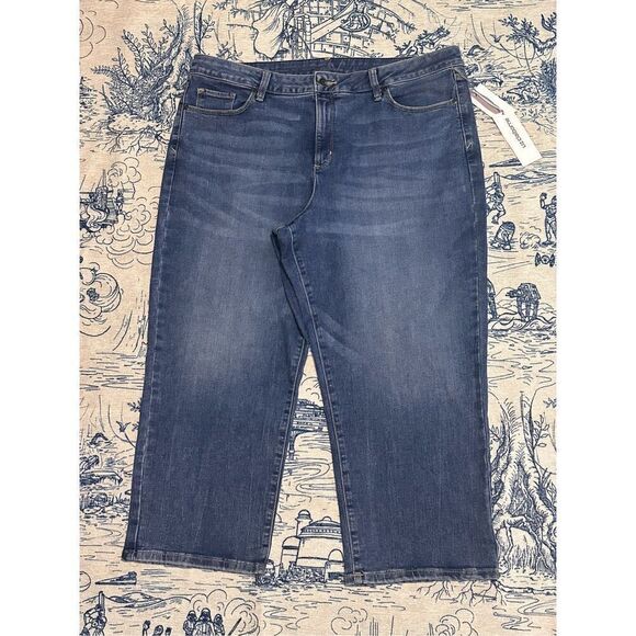 NEW WITH TAGS Liz Claiborne  blue Jean Crop Capris Pants NWT size 18 - Picture 1 of 8